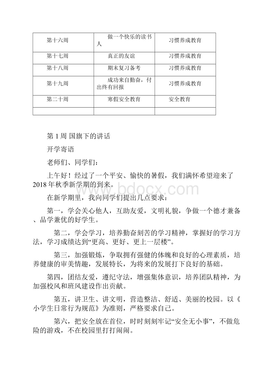 秋季小学国旗下讲话汇编.docx_第2页