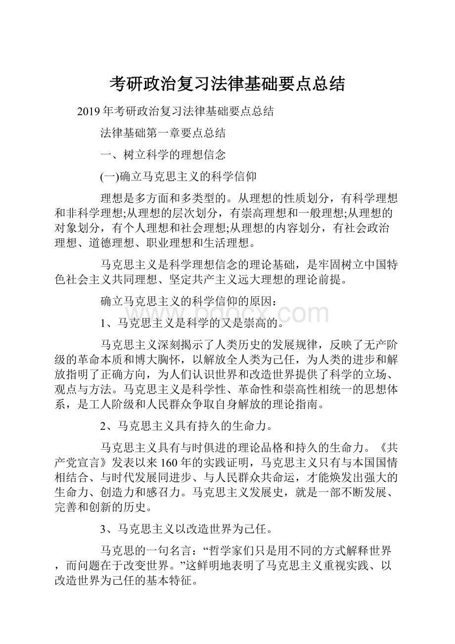 考研政治复习法律基础要点总结.docx