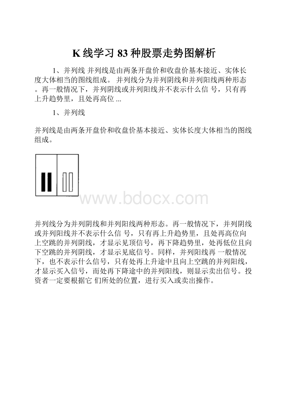 K线学习 83种股票走势图解析.docx