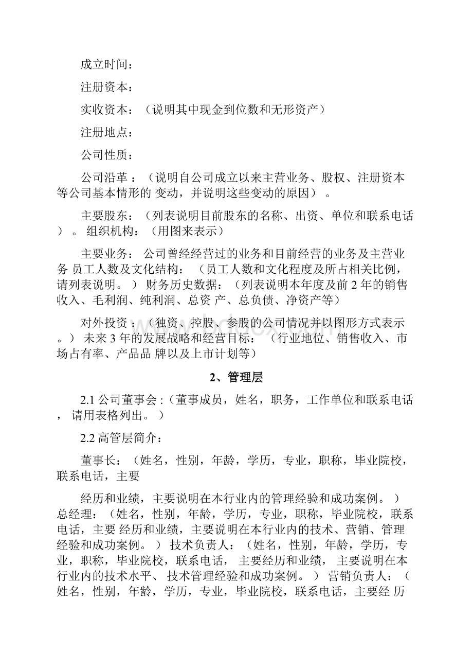 商业计划书模板专用版资料讲解.docx_第3页