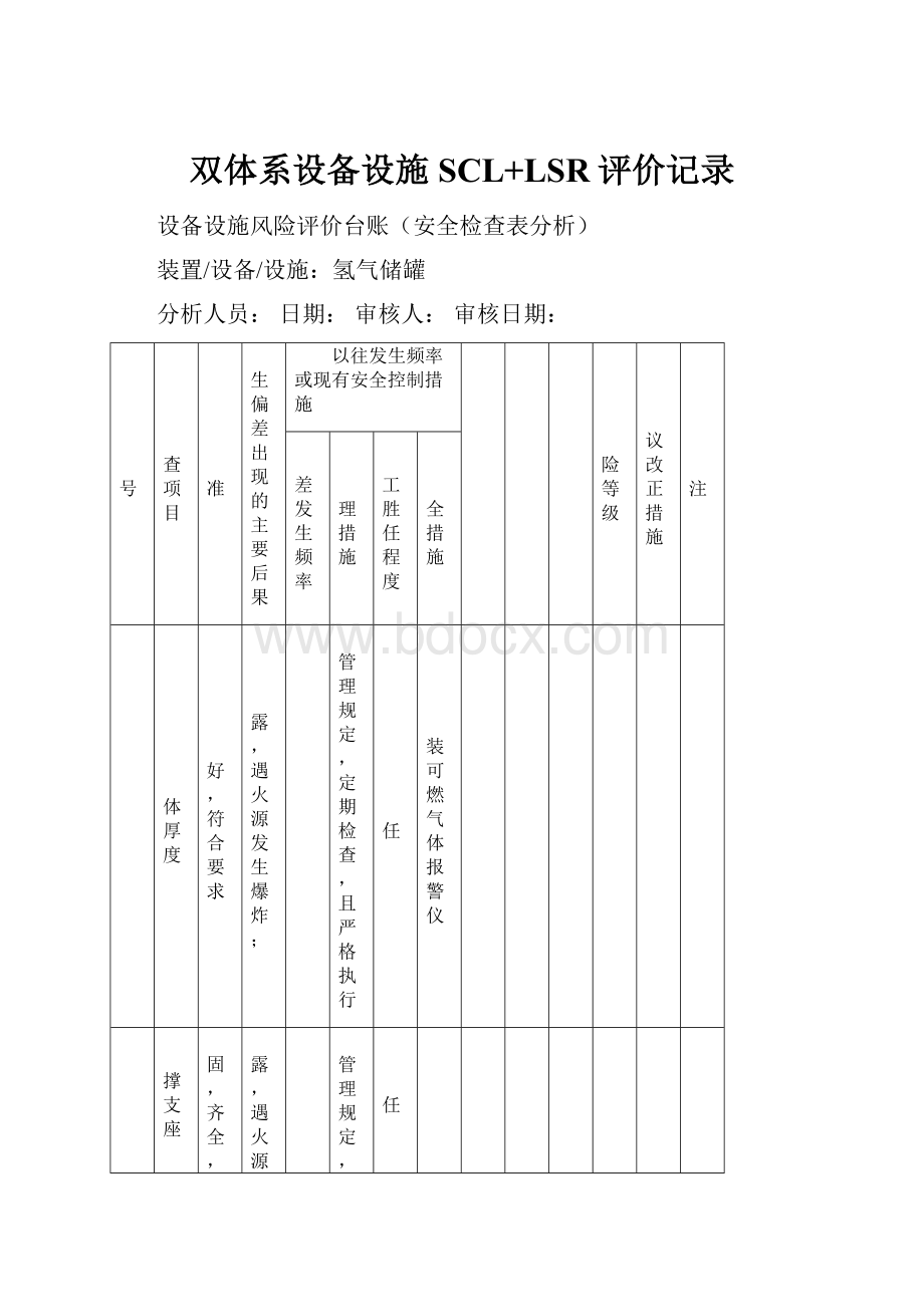 双体系设备设施SCL+LSR评价记录.docx