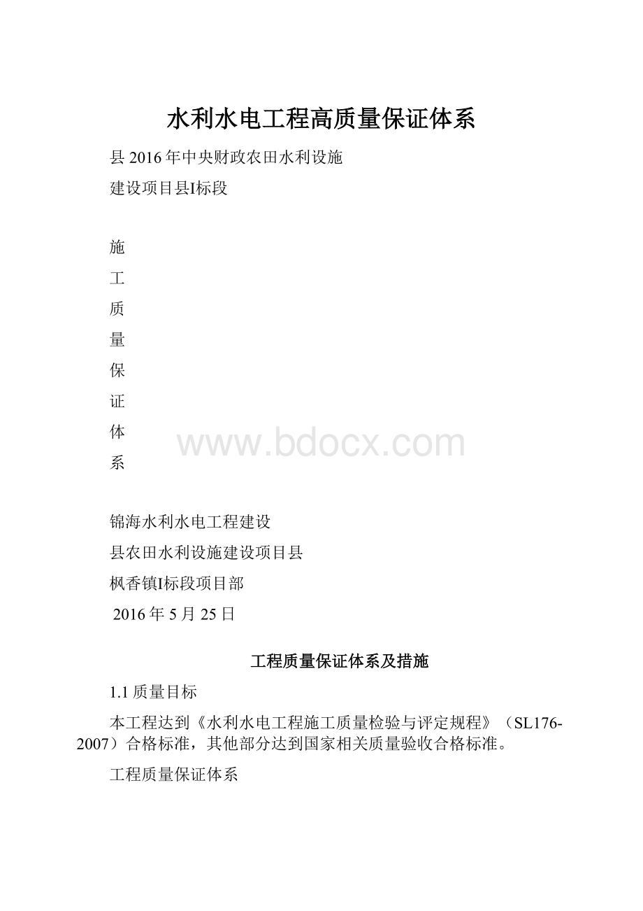 水利水电工程高质量保证体系.docx