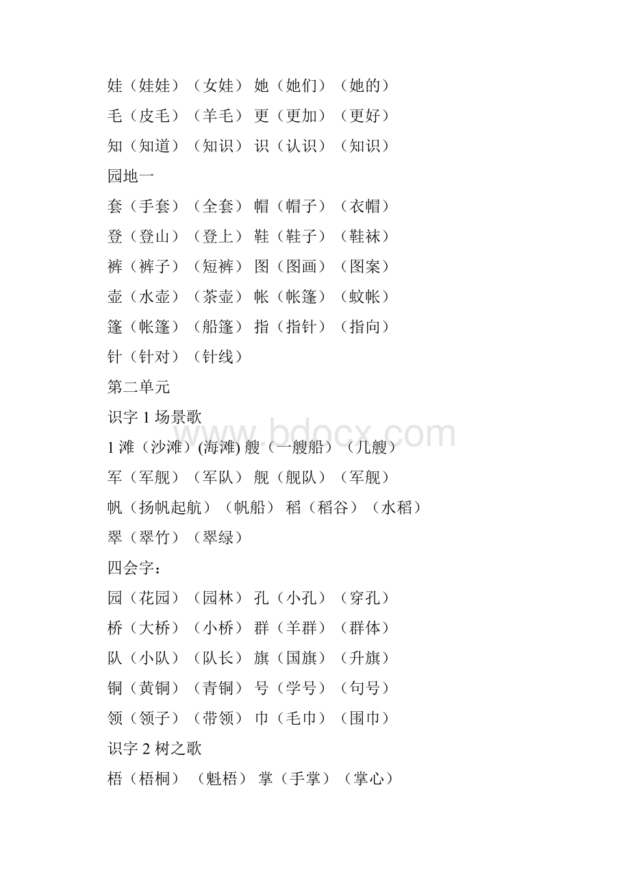 最新部编版二上语文所有生字组词.docx_第3页