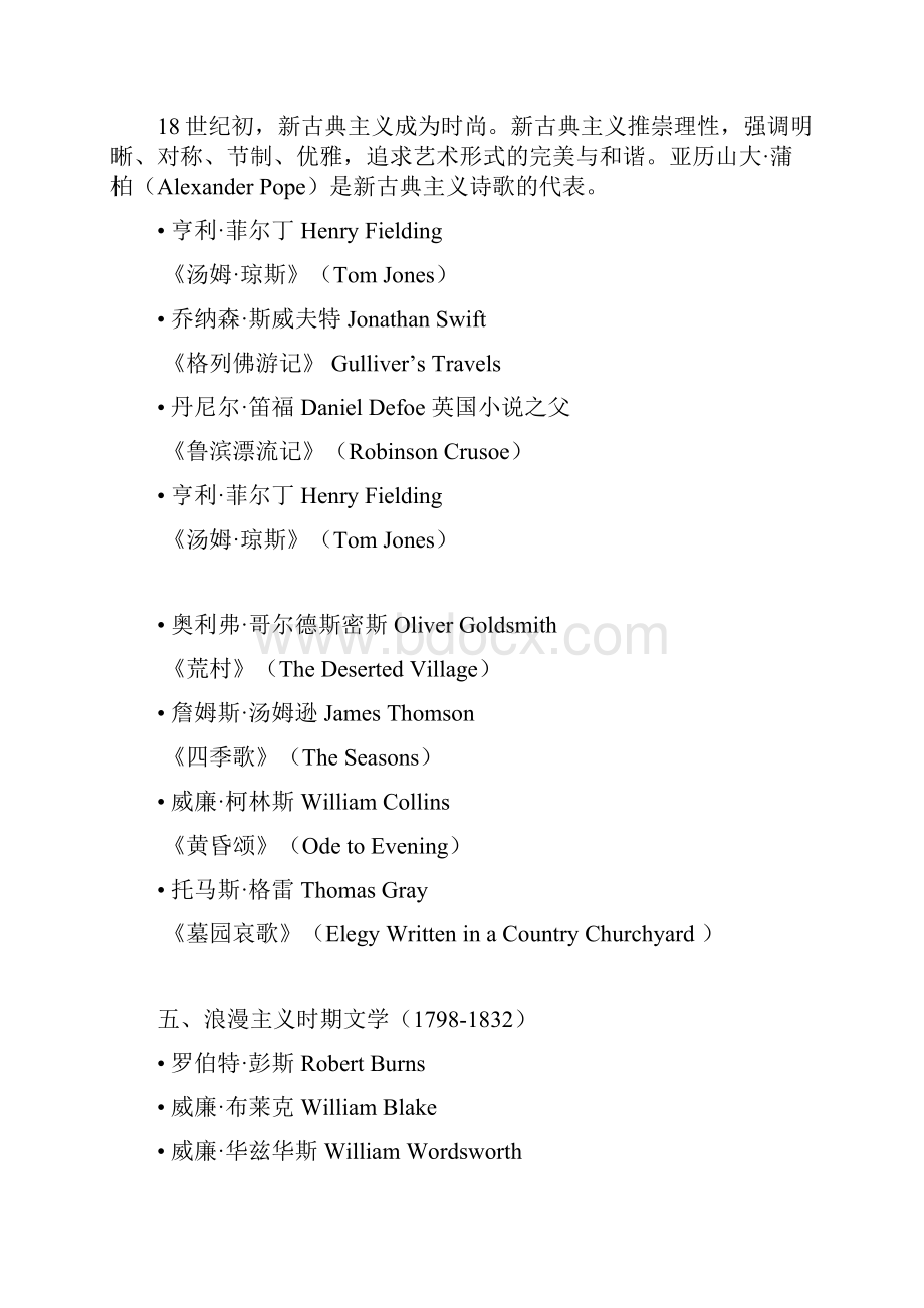 英国文学简史期末考试复习要点刘炳善版英语专业大三必备.docx_第3页