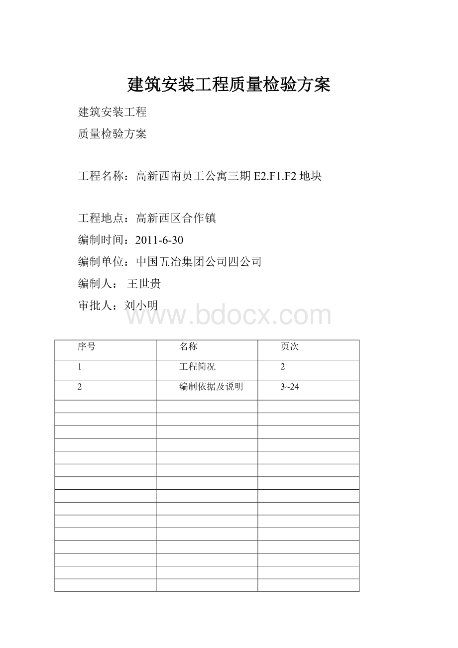 建筑安装工程质量检验方案.docx_第1页