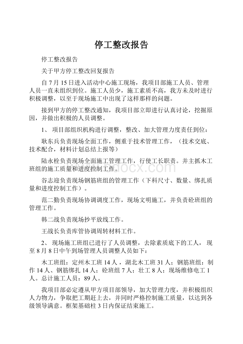 停工整改报告.docx_第1页