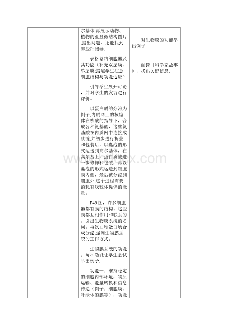 高中生物第三章细胞的基本结构32细胞器教案新人教版必修1整理.docx_第3页