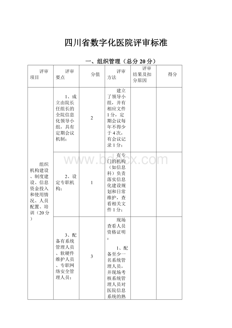 四川省数字化医院评审标准.docx