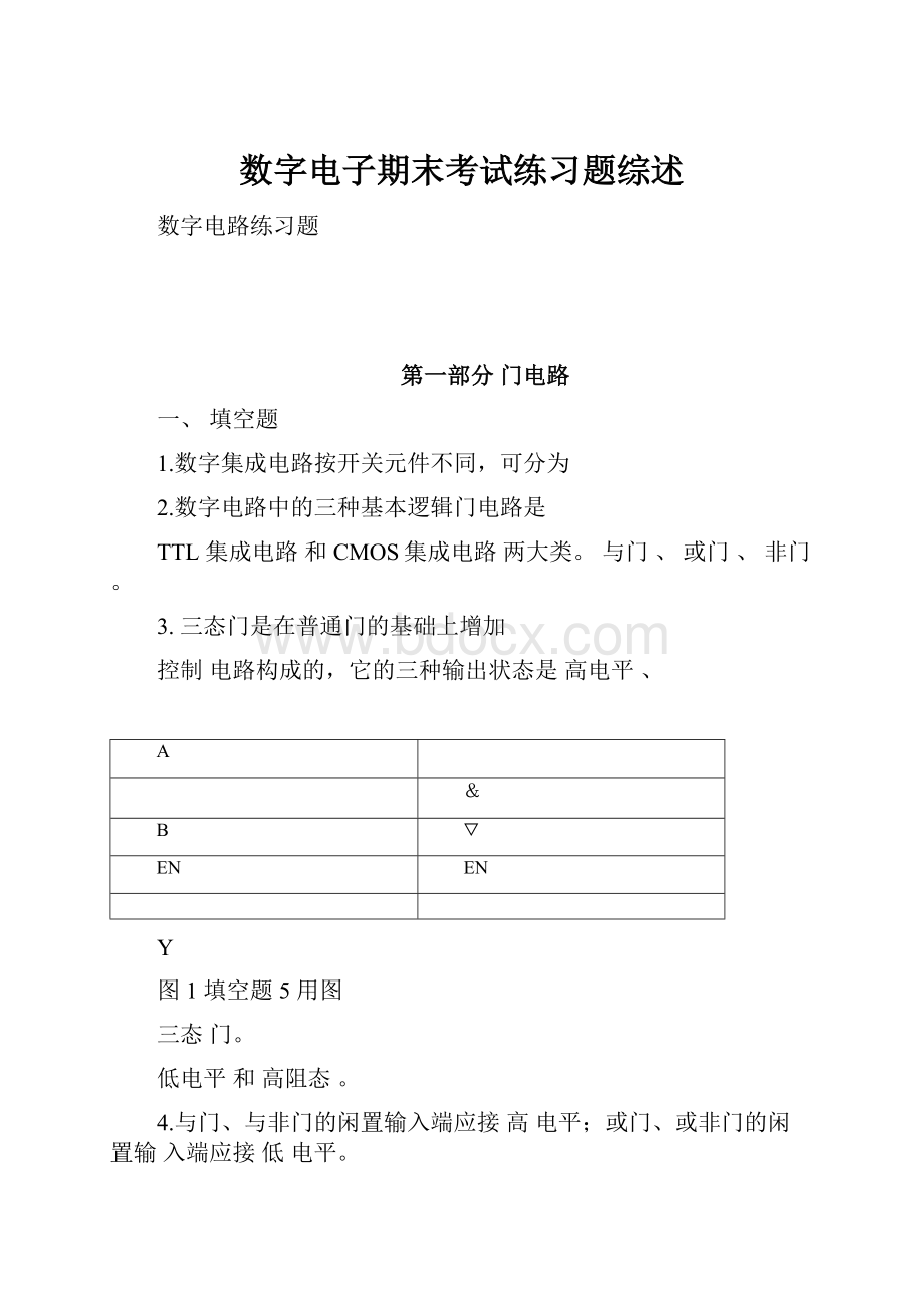 数字电子期末考试练习题综述.docx