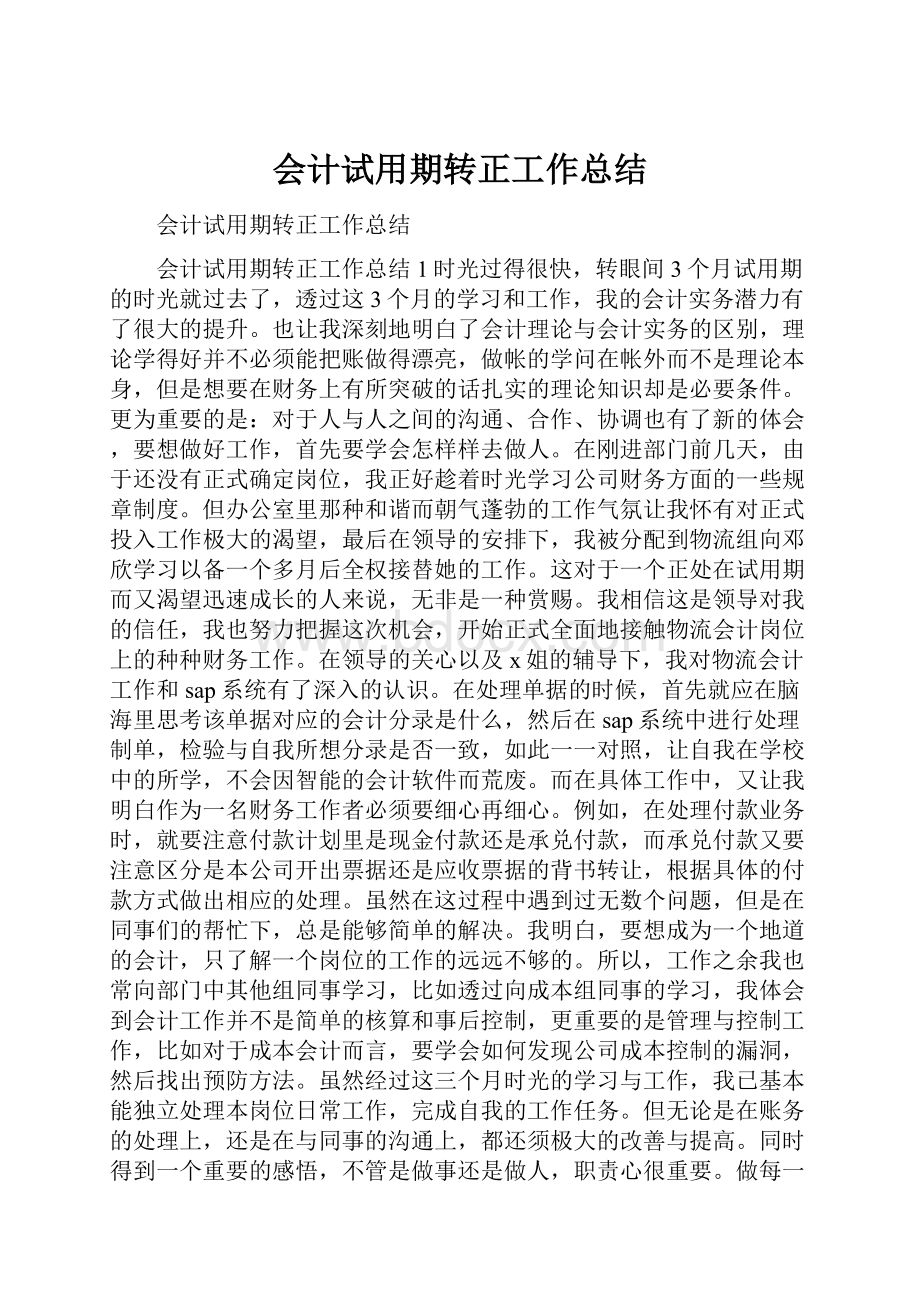 会计试用期转正工作总结.docx