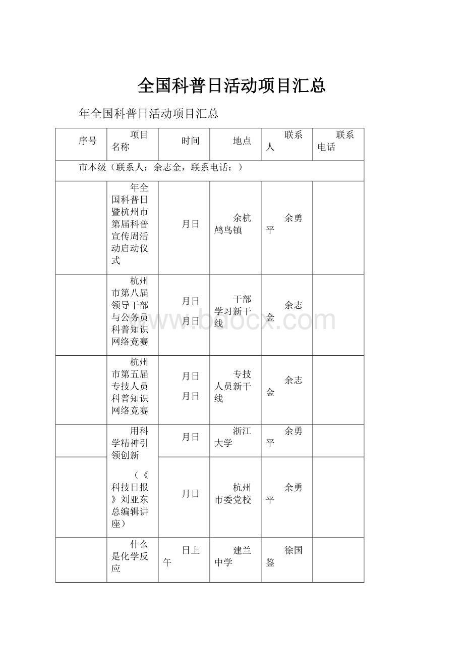 全国科普日活动项目汇总.docx