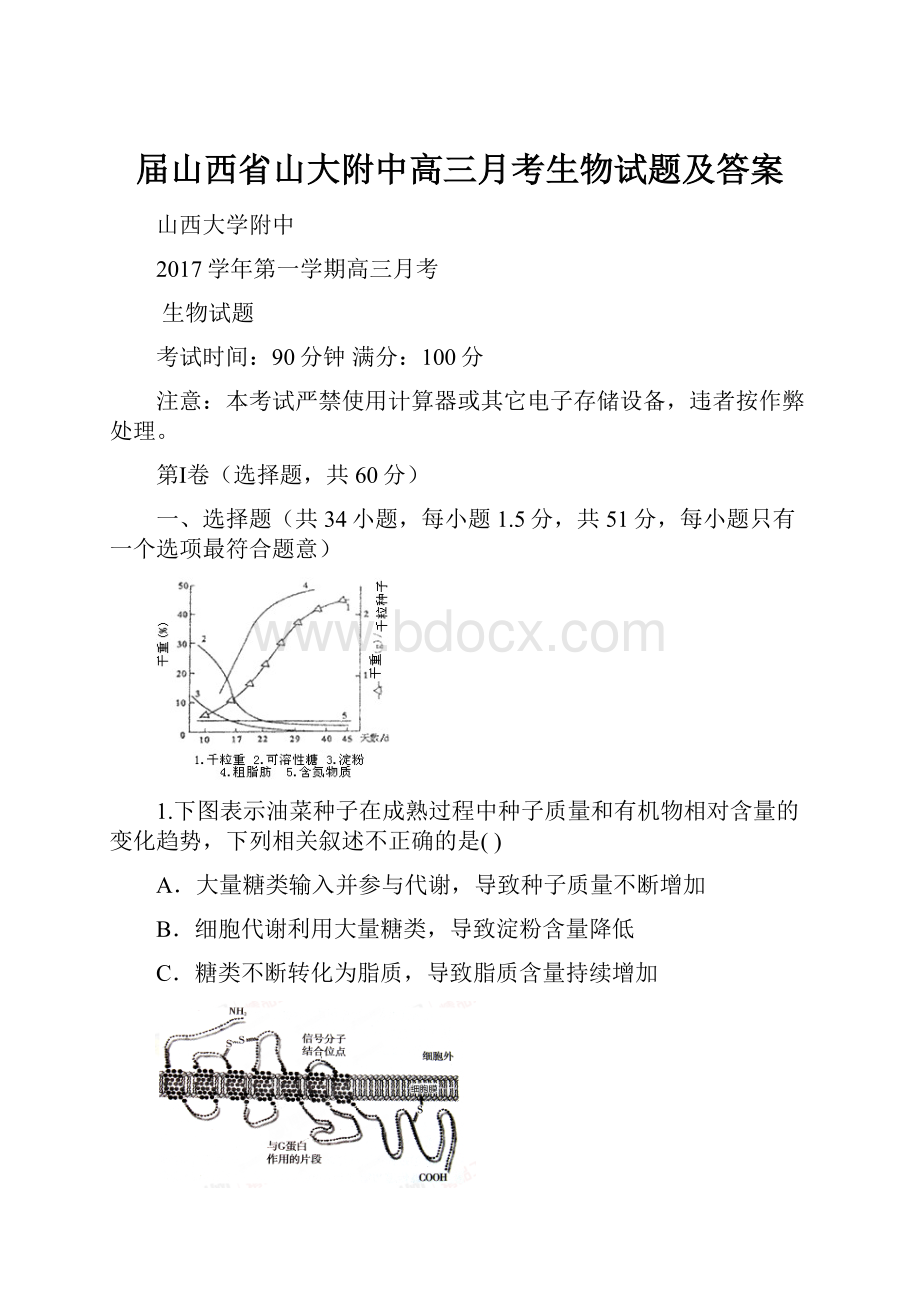 届山西省山大附中高三月考生物试题及答案.docx