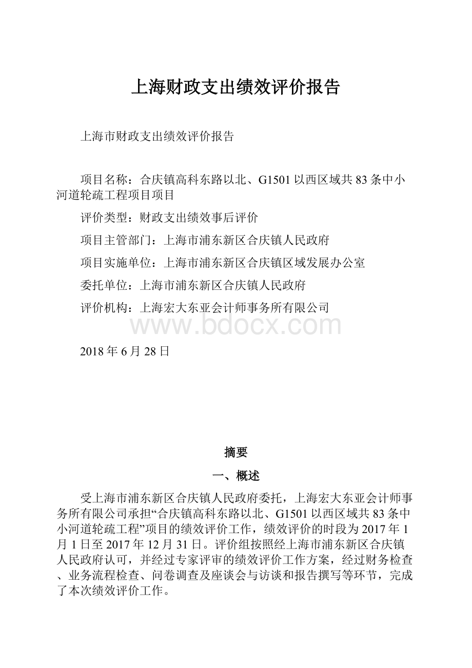 上海财政支出绩效评价报告.docx_第1页