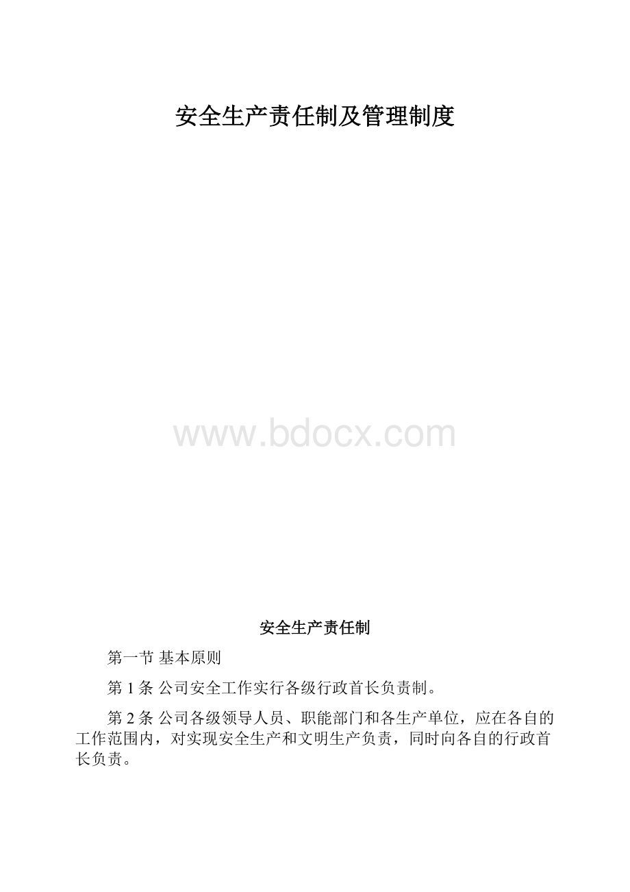 安全生产责任制及管理制度.docx