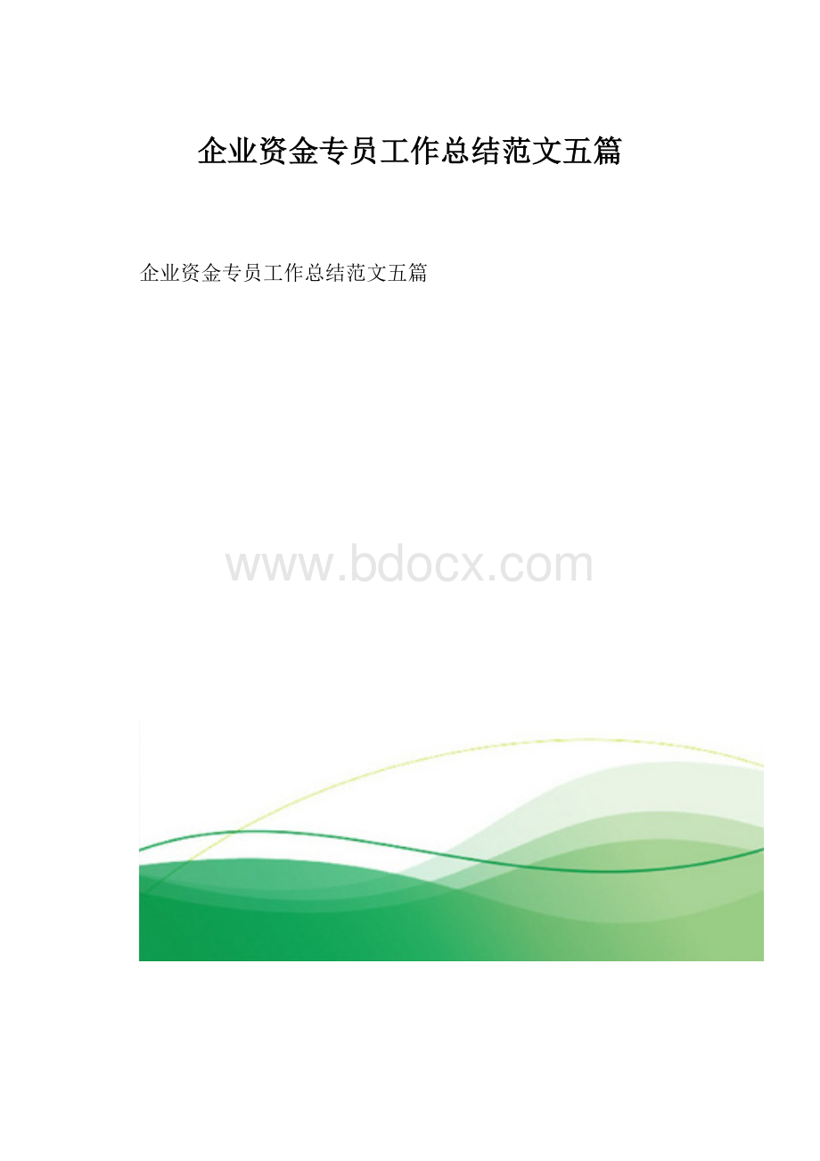 企业资金专员工作总结范文五篇.docx_第1页