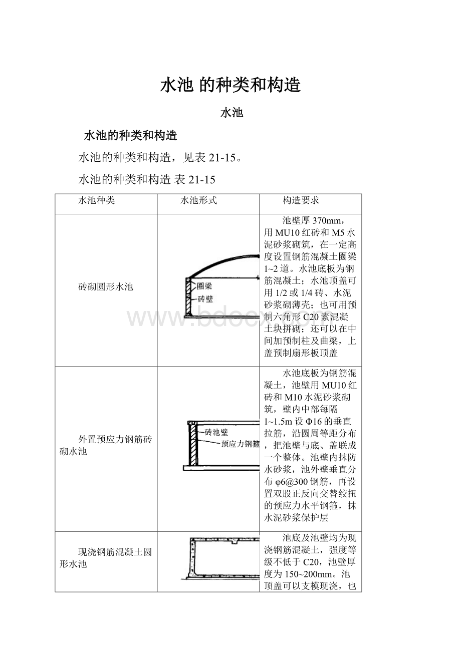 水池 的种类和构造.docx