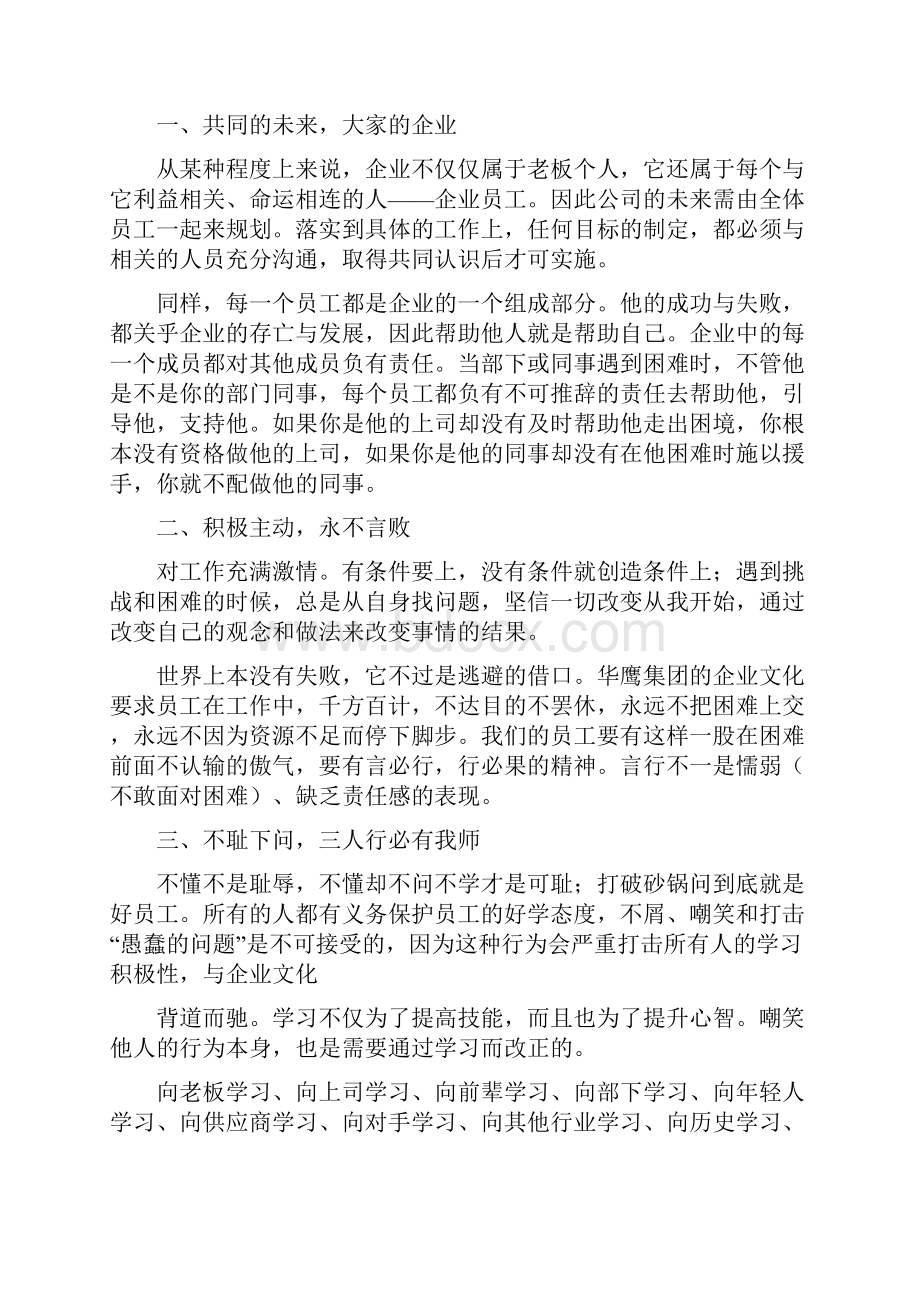 华鹰集团企业愿景使命和经营理念1doc.docx_第3页