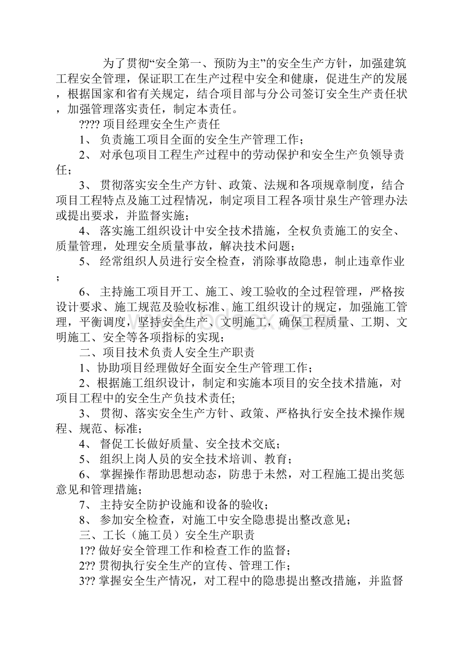 项目安全生产责任制实用版.docx_第2页