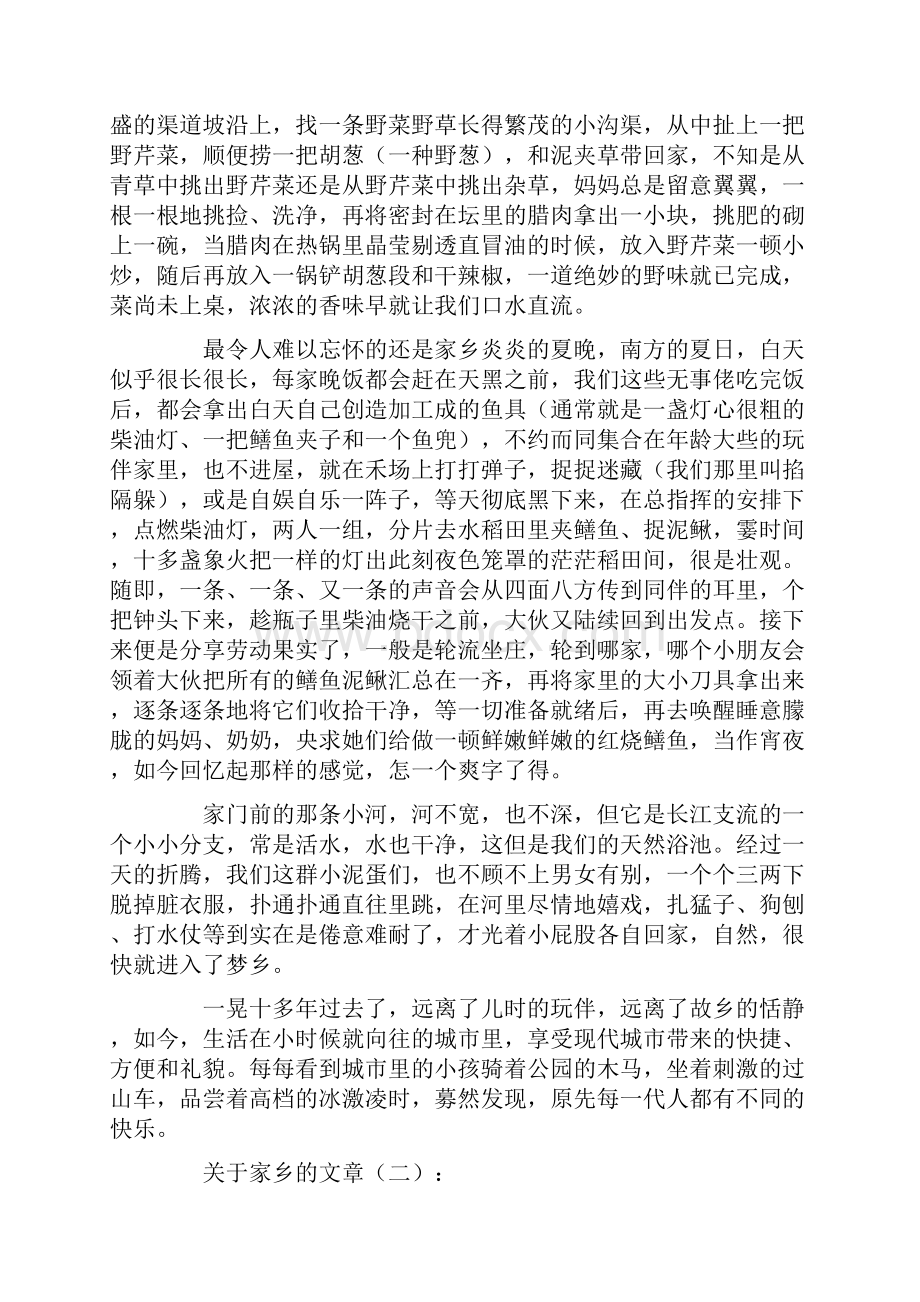 关于家乡的文章精选20篇情感文章优秀版.docx_第2页