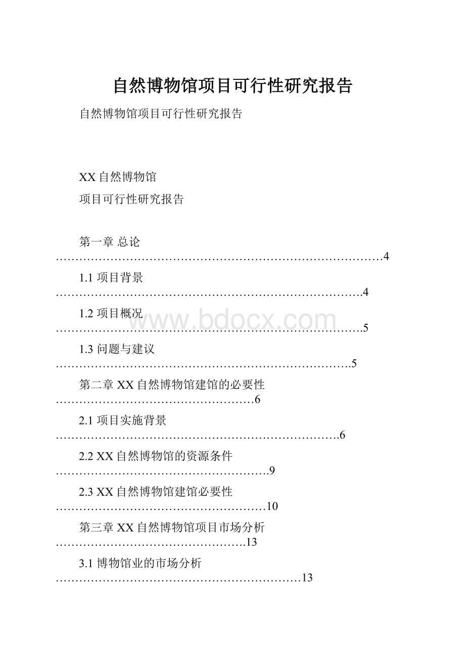 自然博物馆项目可行性研究报告.docx