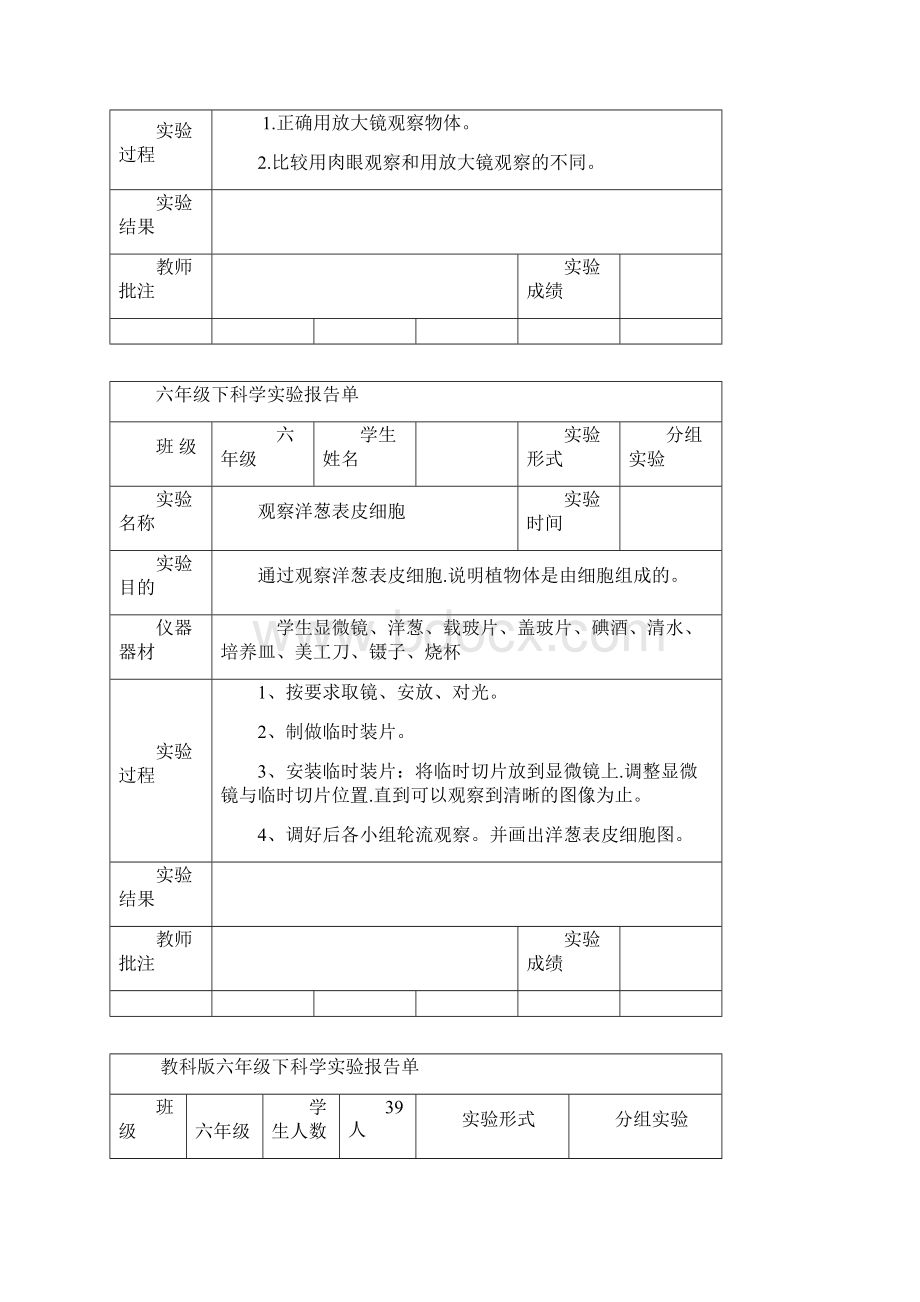 六年级科学下册实验报告单 新版.docx_第2页