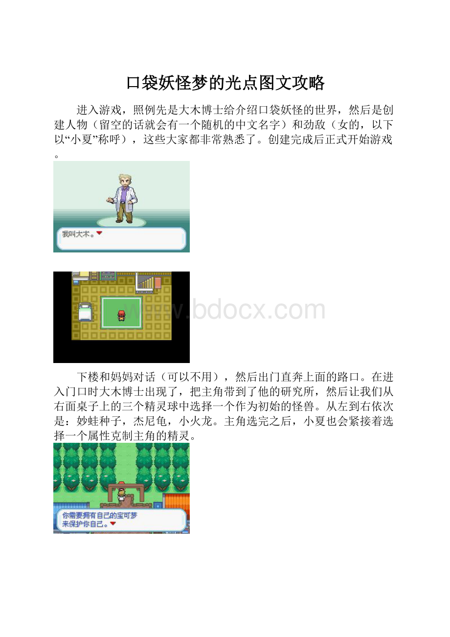 口袋妖怪梦的光点图文攻略.docx