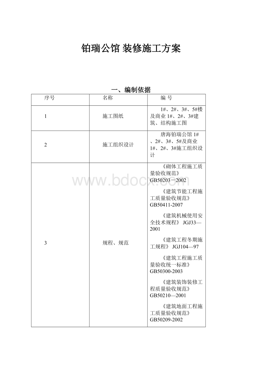 铂瑞公馆 装修施工方案.docx