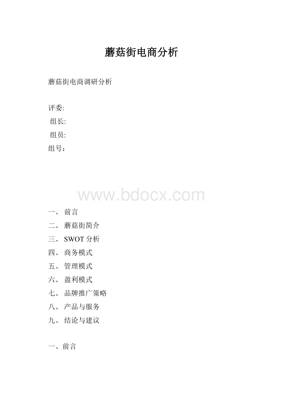 蘑菇街电商分析.docx