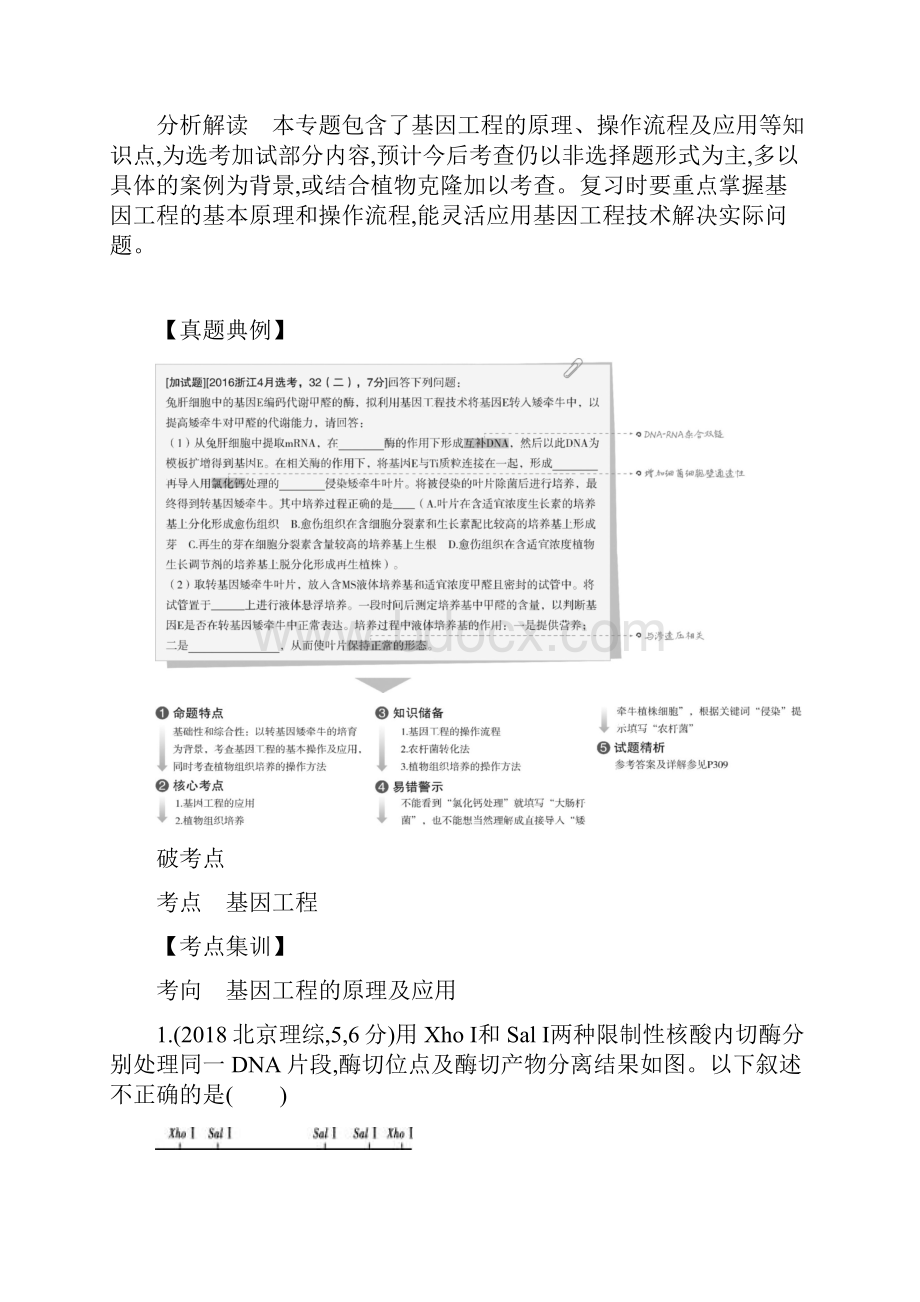 B版浙江省202x年高考生物总复习专题30基因工程教师用书.docx_第2页