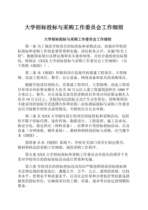 大学招标投标与采购工作委员会工作细则.docx