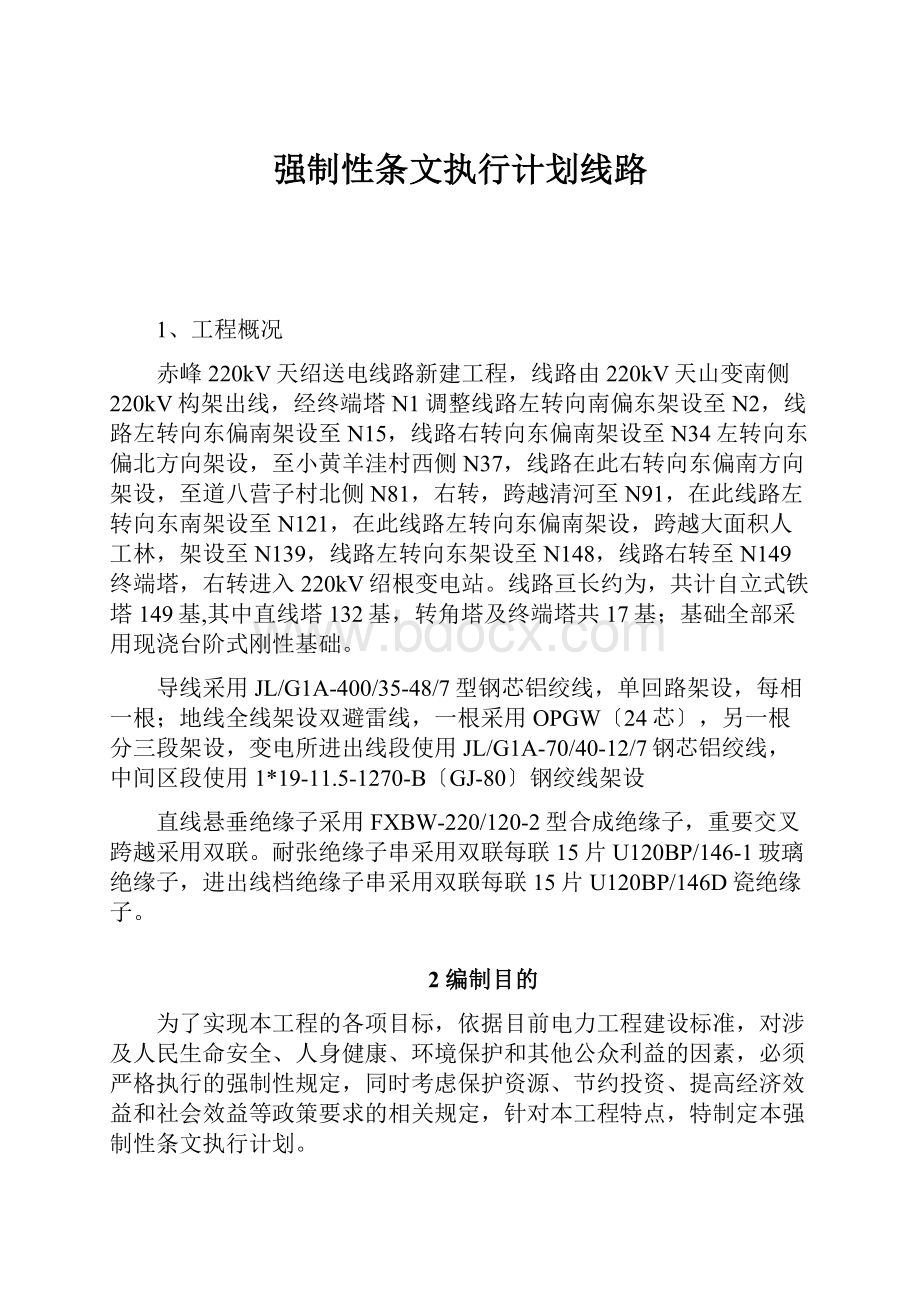 强制性条文执行计划线路.docx