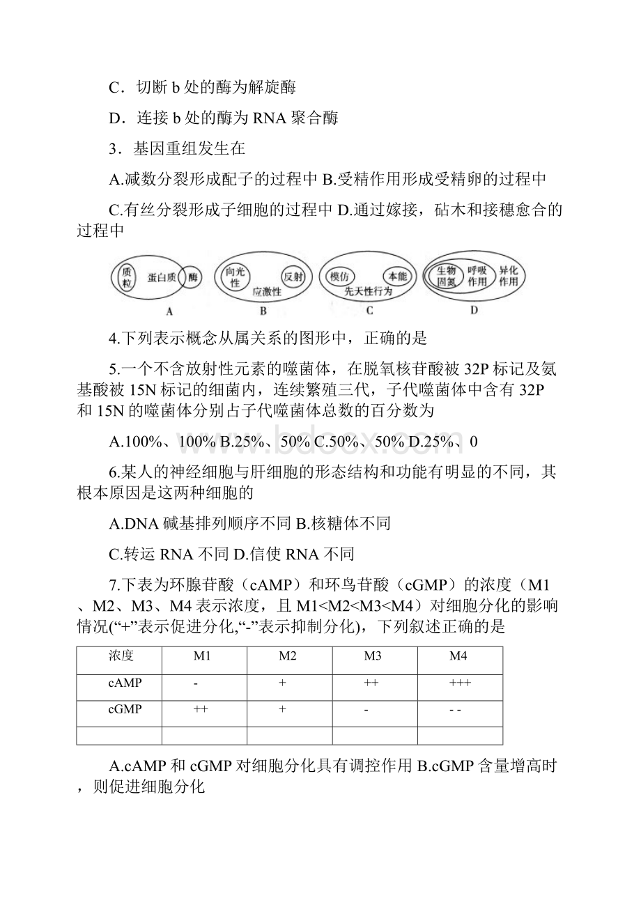 最新连云港市届高三第二次调研考试生物试题 精品.docx_第2页