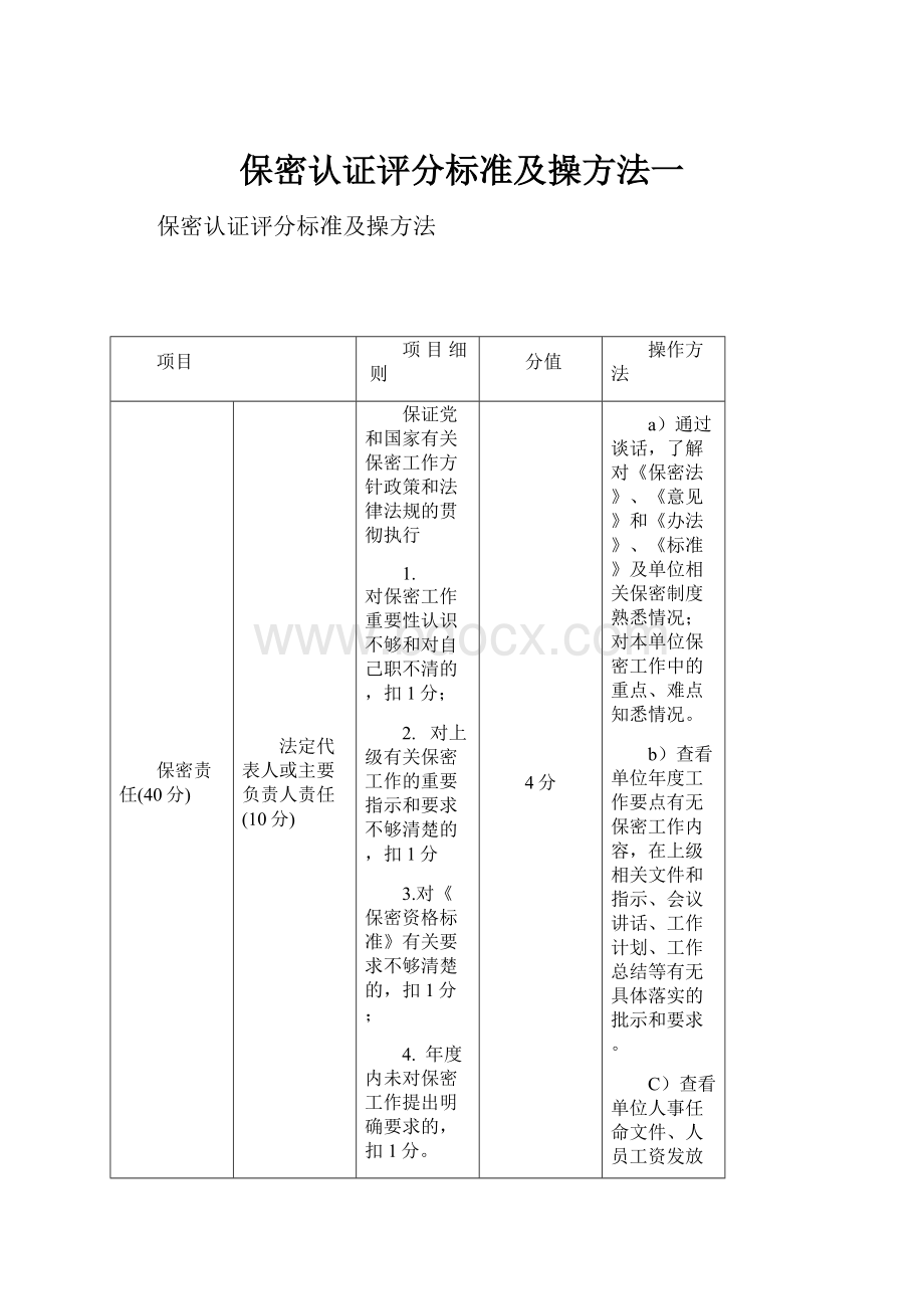 保密认证评分标准及操方法一.docx_第1页