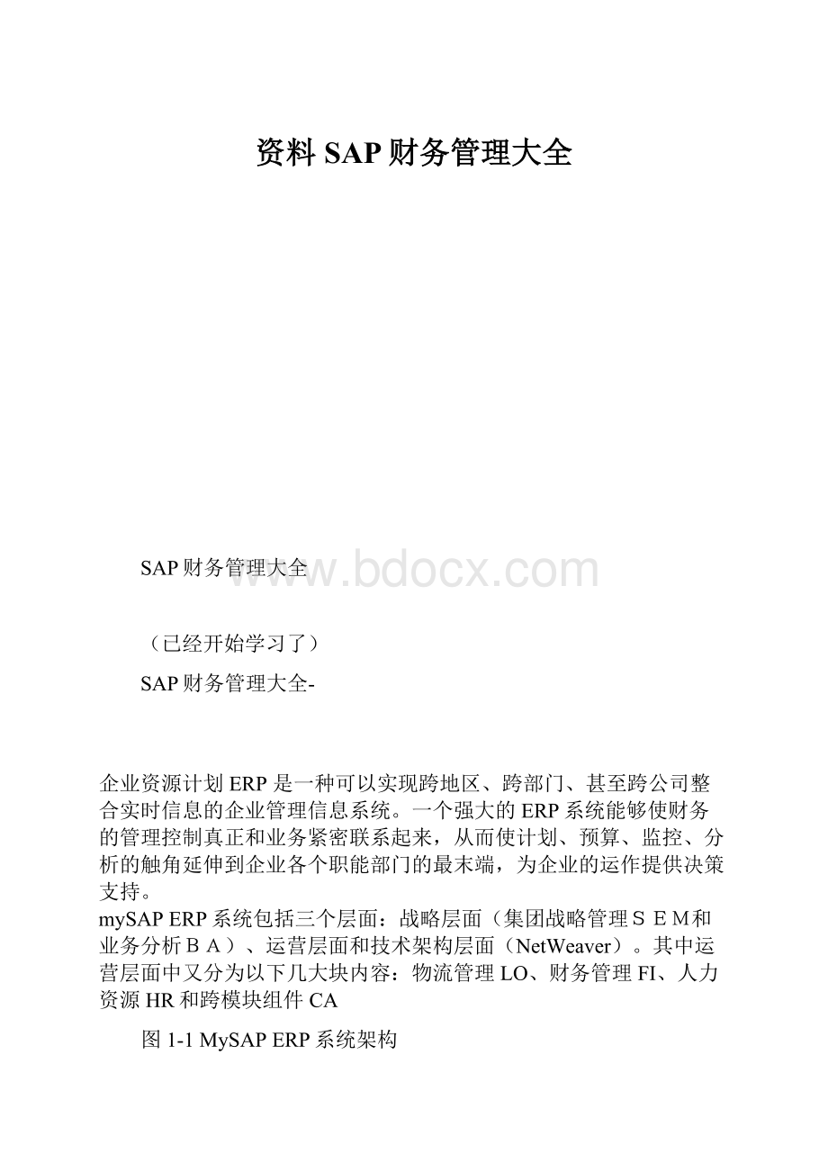 资料SAP财务管理大全.docx