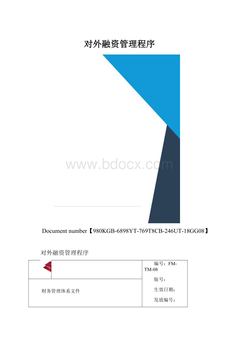 对外融资管理程序.docx