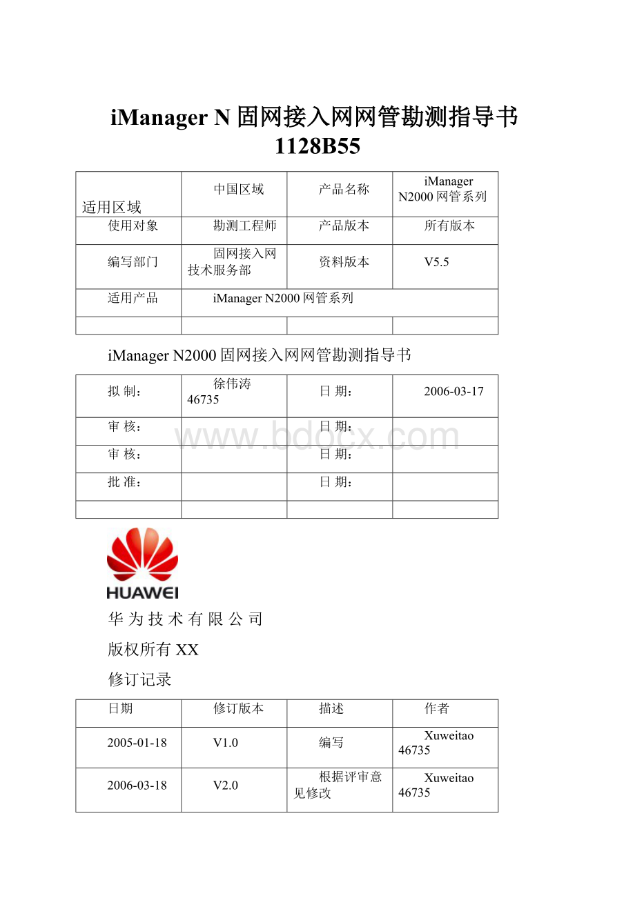 iManager N固网接入网网管勘测指导书1128B55.docx_第1页