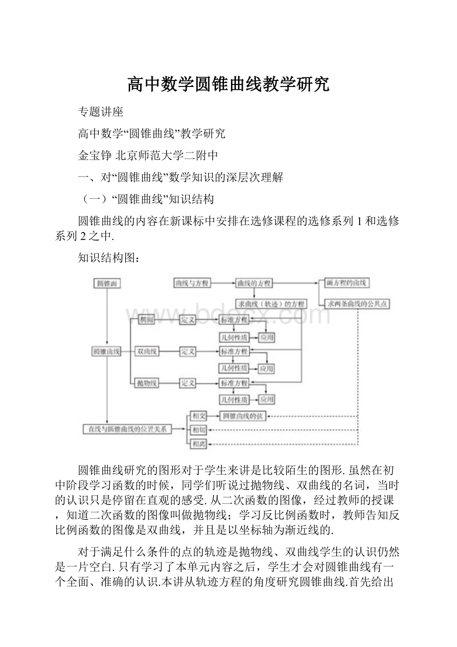 高中数学圆锥曲线教学研究.docx