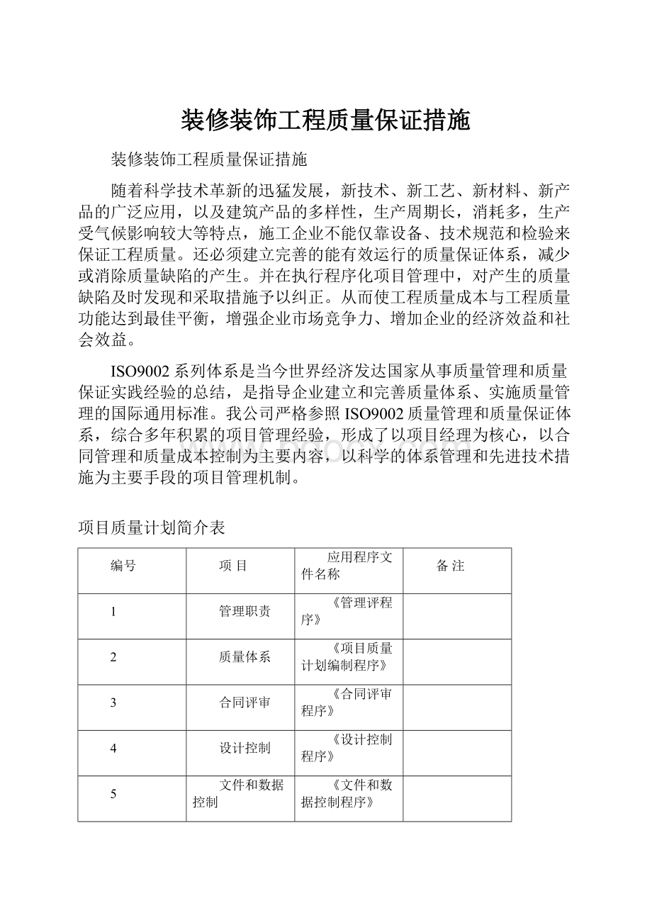 装修装饰工程质量保证措施.docx_第1页