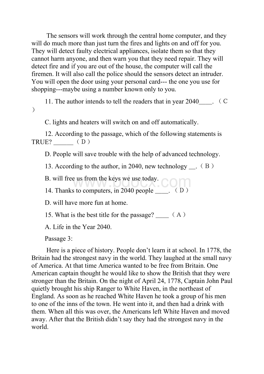 电大大学英语B阅读理解已整理.docx_第2页