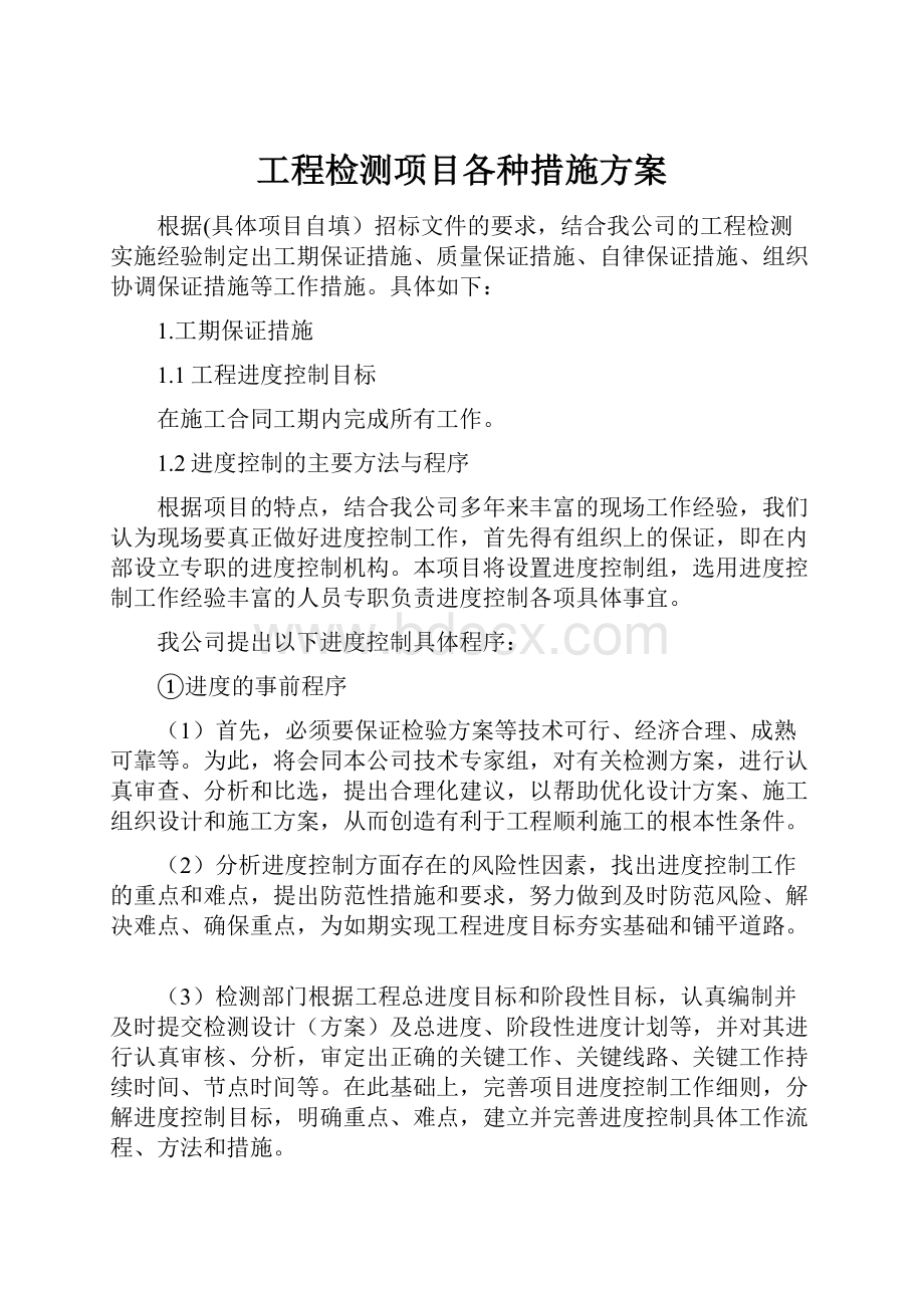 工程检测项目各种措施方案.docx