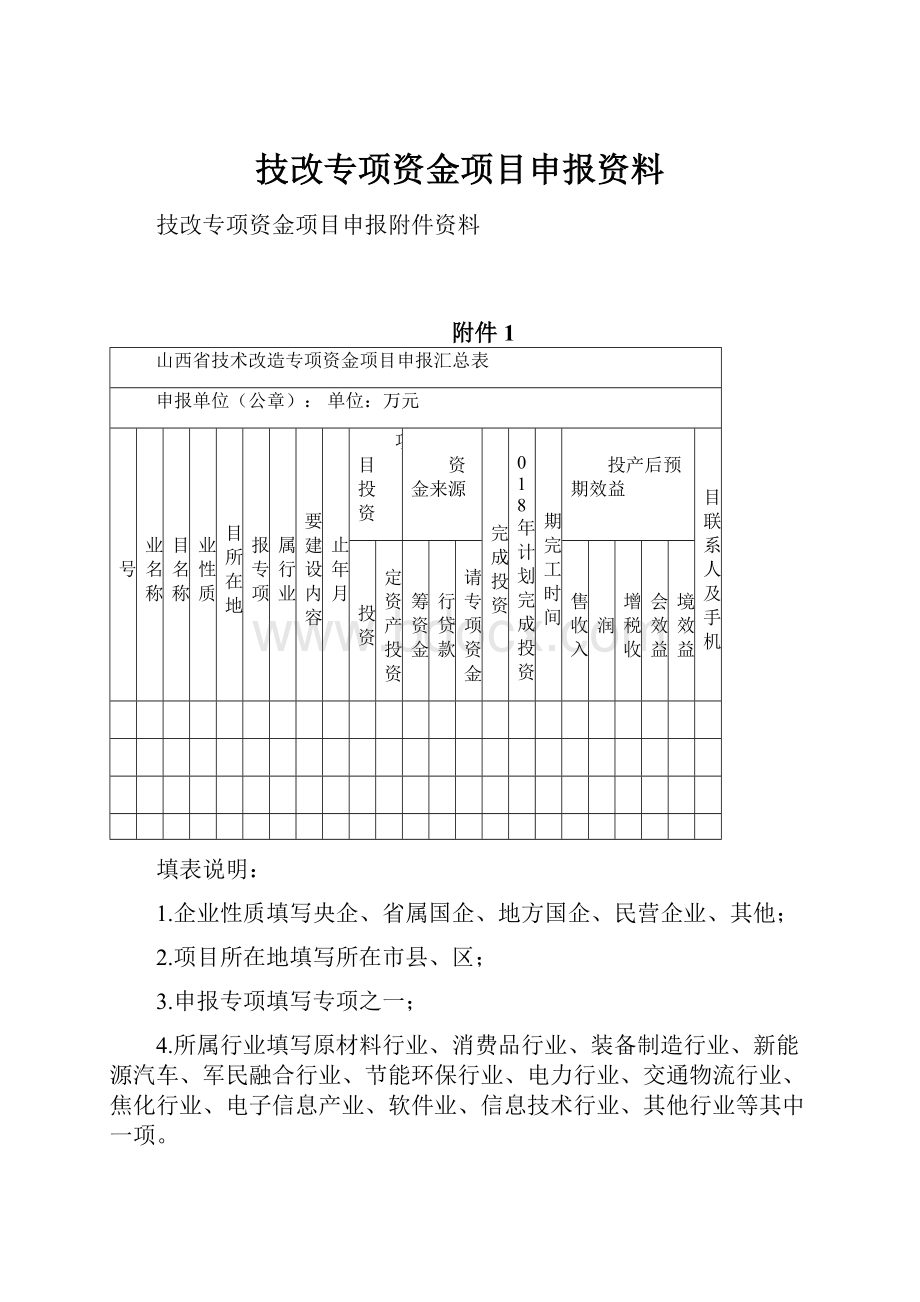 技改专项资金项目申报资料.docx_第1页