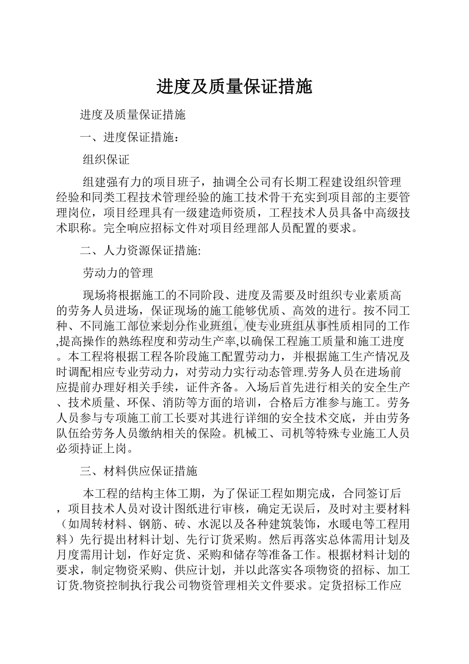 进度及质量保证措施.docx