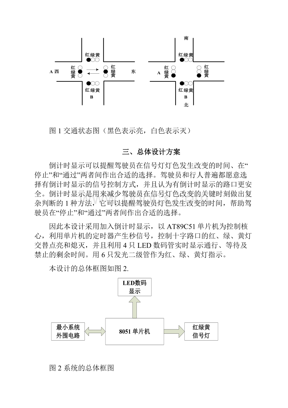 单片机课程设计交通信号灯模拟控制设计.docx_第3页