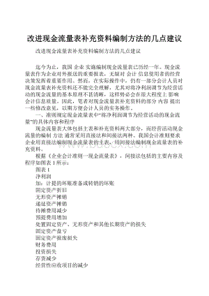 改进现金流量表补充资料编制方法的几点建议.docx