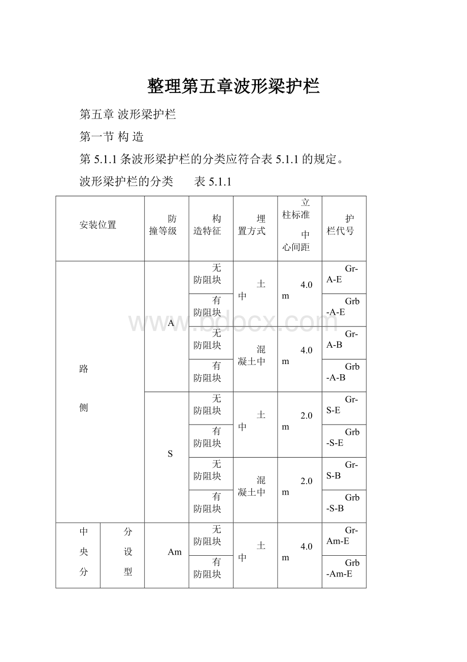 整理第五章波形梁护栏.docx