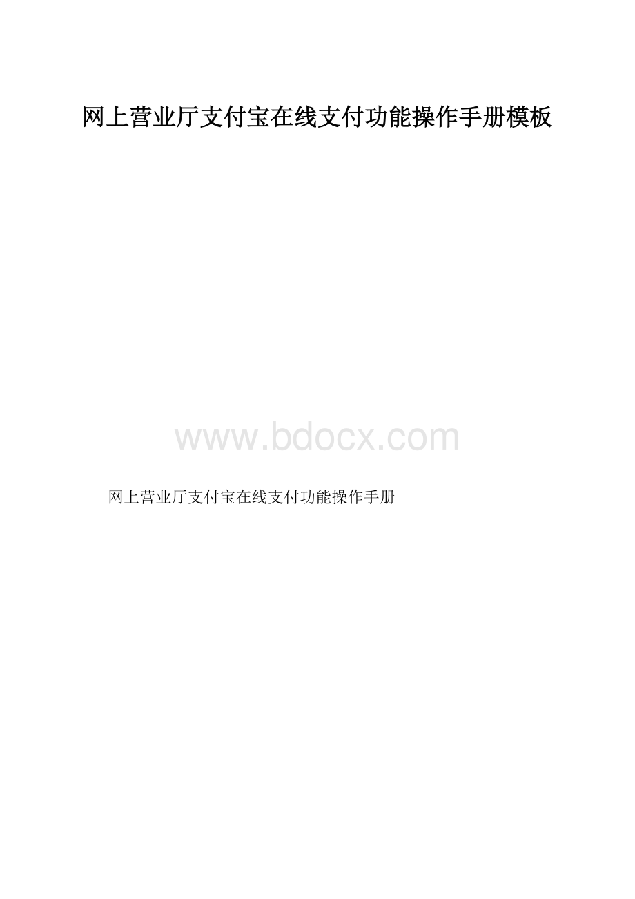 网上营业厅支付宝在线支付功能操作手册模板.docx