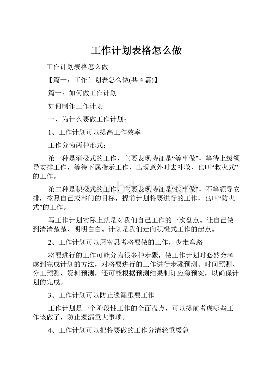 工作计划表格怎么做.docx