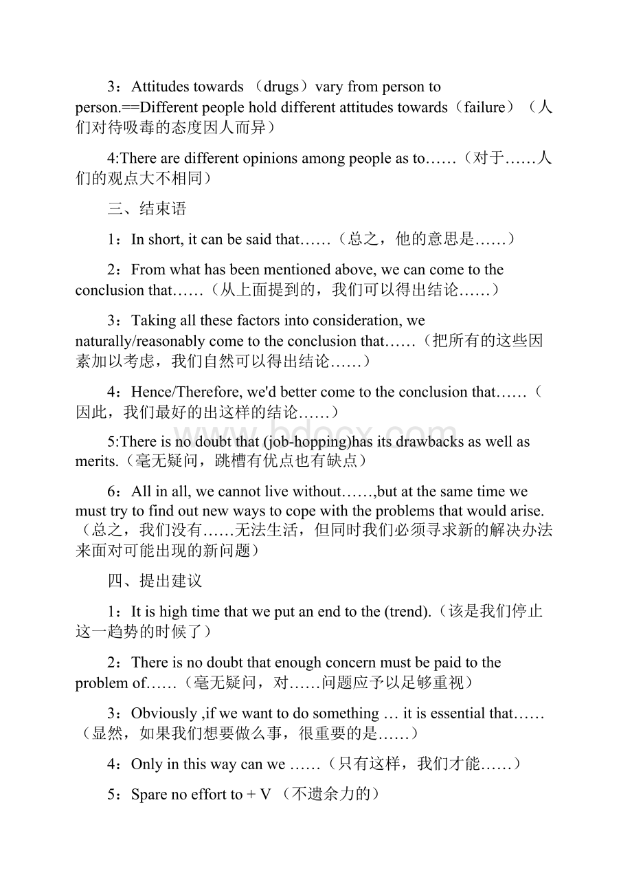 英语六级作文万能句子以及写作模板精编文档doc.docx_第2页