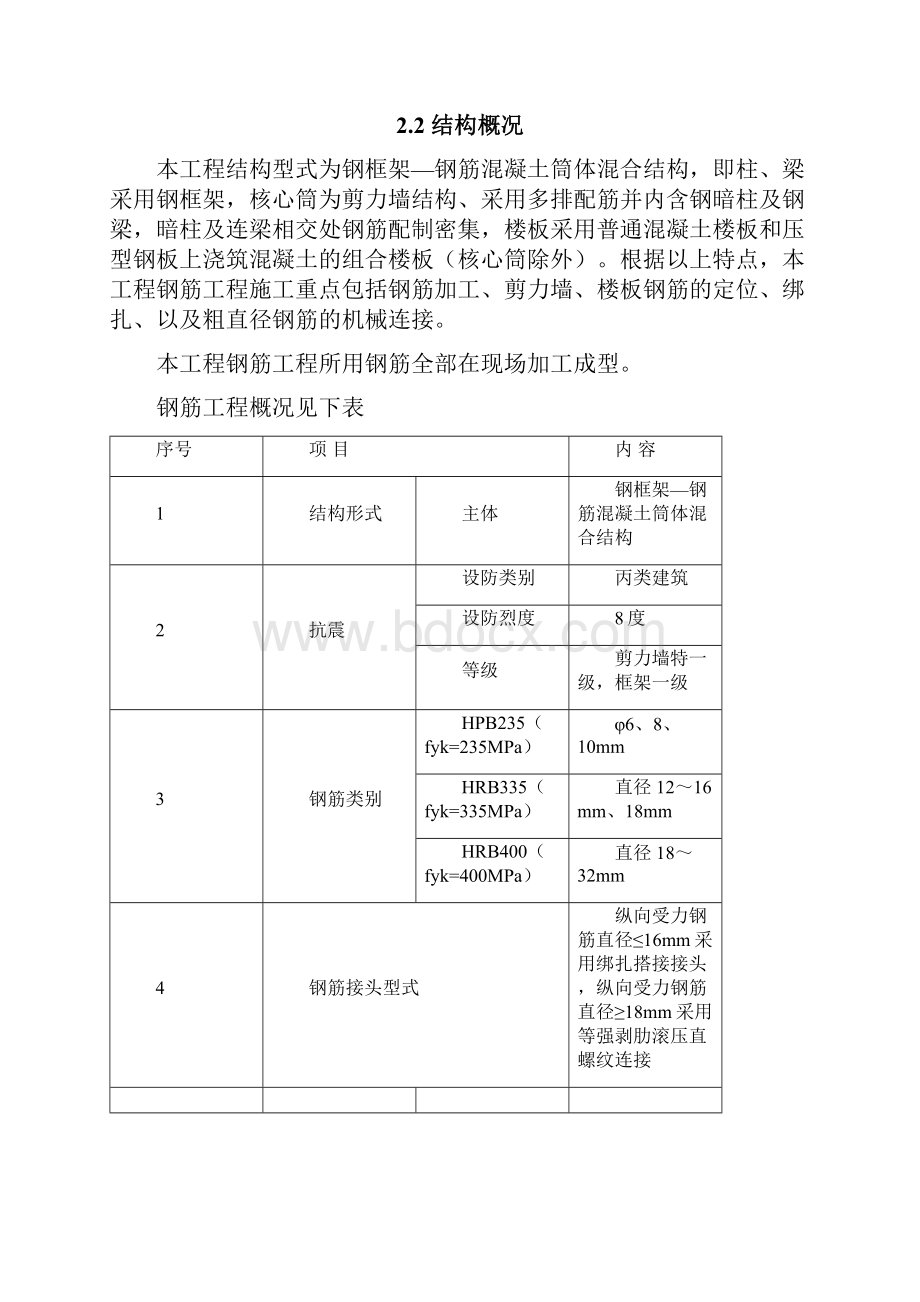 北京某超高层钢筋工程施工方案钢框架钢筋混凝土筒体混合结构.docx_第3页