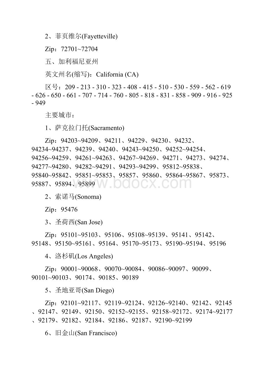 美国各州邮政编码与电话区号大全.docx_第3页